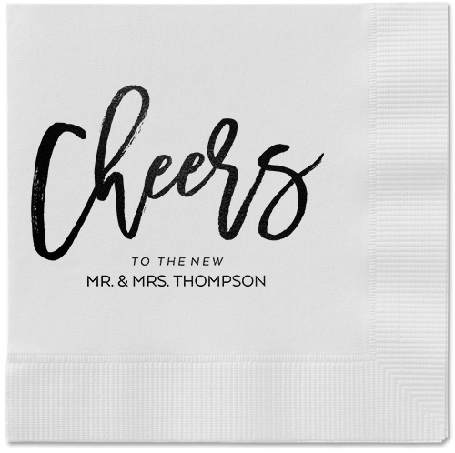 Spirited Toast Napkins, Black, White, Black