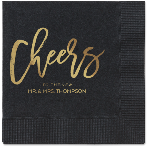 Spirited Toast Napkins, Yellow, Black