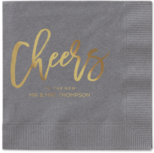 Spirited Toast Napkins, Yellow, Pewter, Gold