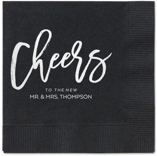 Spirited Toast Napkins, White, Black, White