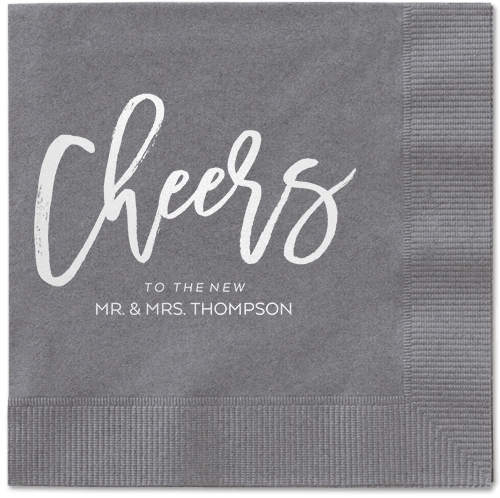 Spirited Toast Napkins, White, Pewter