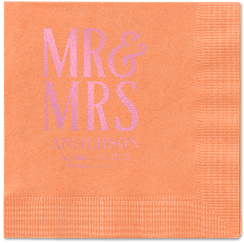 Statement Scroll Napkins, Pink, Coral, Blush