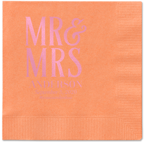 Statement Scroll Napkins, Pink, Coral