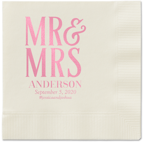 Statement Scroll Napkins, Pink, Ecru, Blush