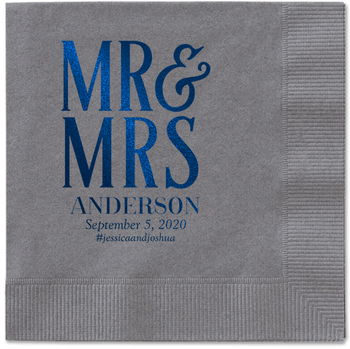 Statement Scroll Napkins, Blue, Pewter, Midnight