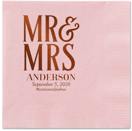 Statement Scroll Napkins, Brown, Blush
