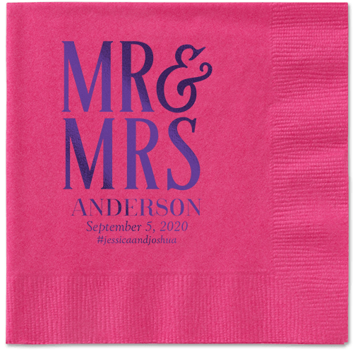 Statement Scroll Napkins, Purple, Magenta