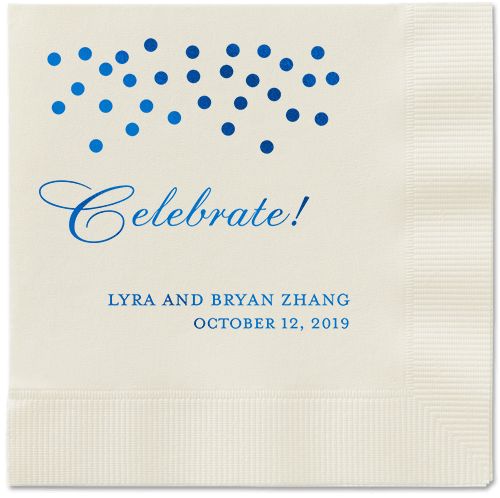 Diamond Sky Napkins, Blue, Ecru