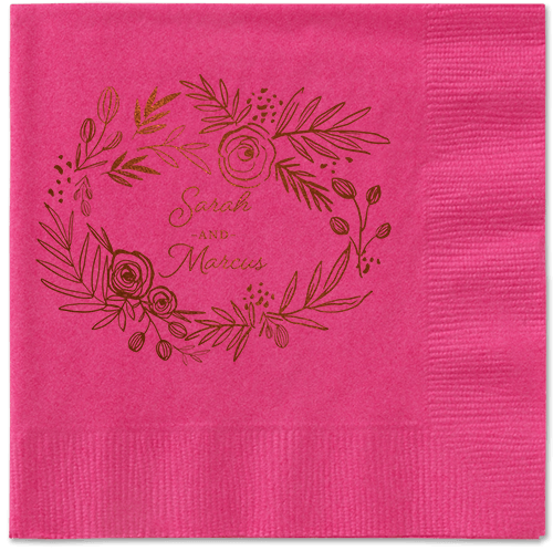 Delightfully Entwined Napkins, Brown, Magenta