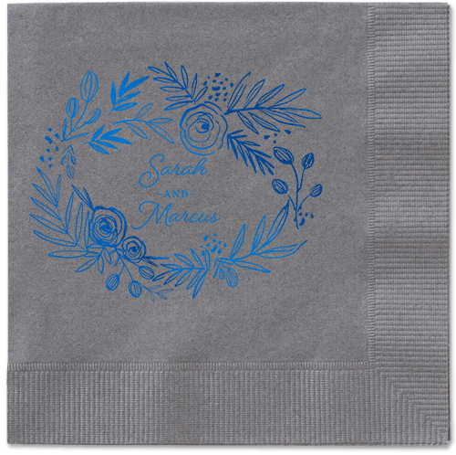 Delightfully Entwined Napkins, Blue, Pewter