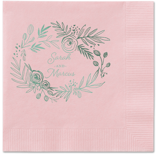 Delightfully Entwined Napkins, Green, Blush