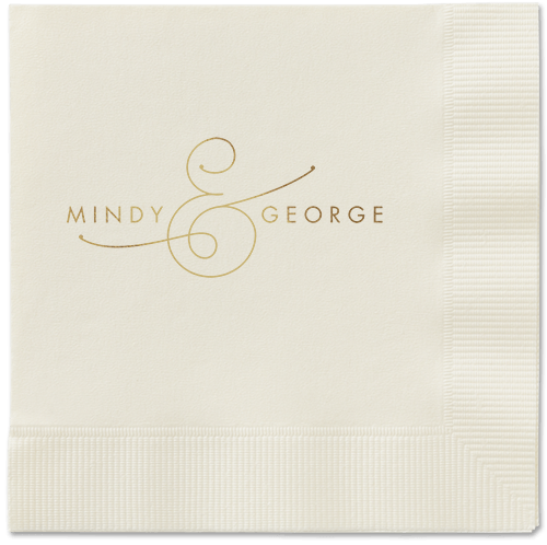 Gorgeous Couple Napkins, Yellow, Ecru, Gold