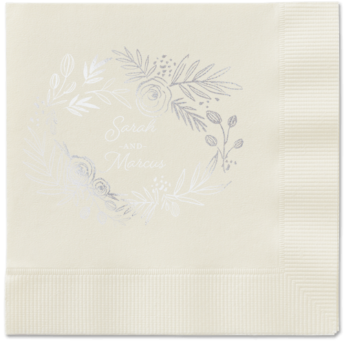 Delightfully Entwined Napkins, Grey, Ecru