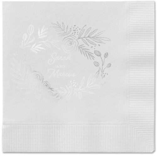 Delightfully Entwined Napkins, Grey, White, Silver