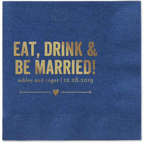 Married Fun Napkins, Yellow, Navy