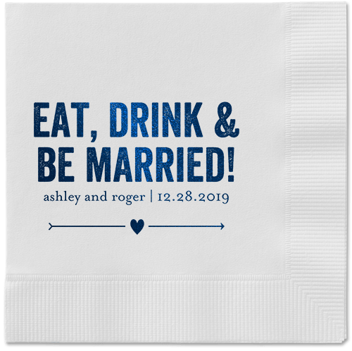 Married Fun Napkins, Blue, White