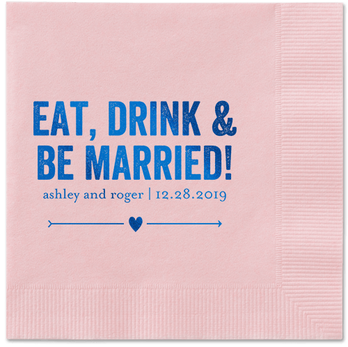 Married Fun Napkins, Blue, Blush, Royal