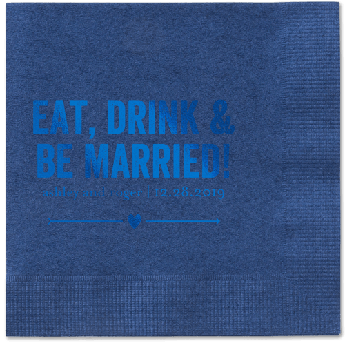 Married Fun Napkins, Blue, Navy, Royal