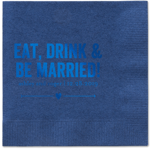 Married Fun Napkins, Blue, Navy