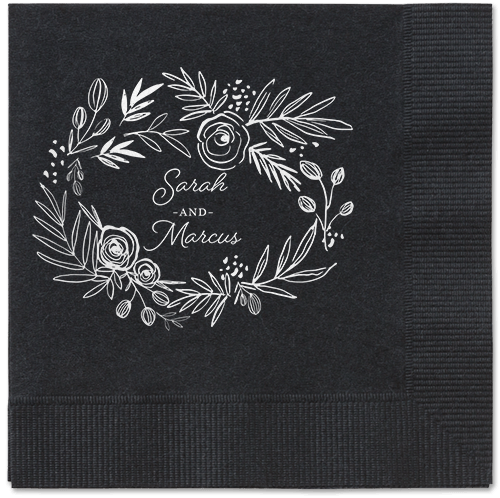 Delightfully Entwined Napkins, White, Black, White