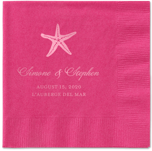 Stylish Starfish Napkins, Pink, Magenta