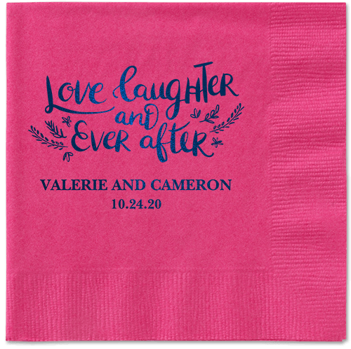 Love And Laughter Forever Napkins, Blue, Magenta