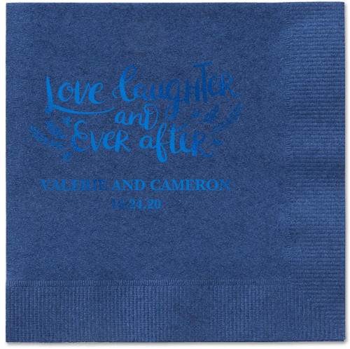 Love And Laughter Forever Napkins, Blue, Navy, Royal
