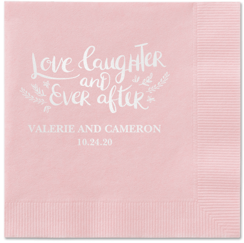 Love And Laughter Forever Napkins, White, Blush