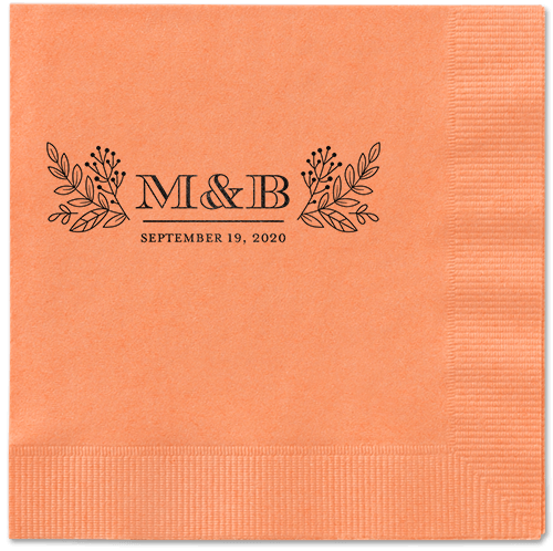 Captivated Chalk Napkins, Black, Coral, Black