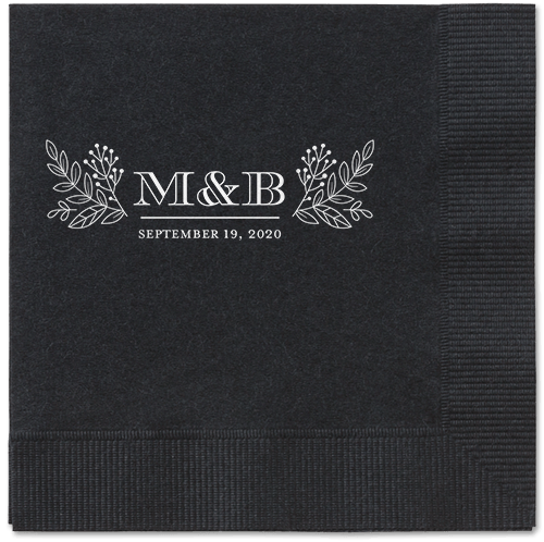 Captivated Chalk Napkins, White, Black, White