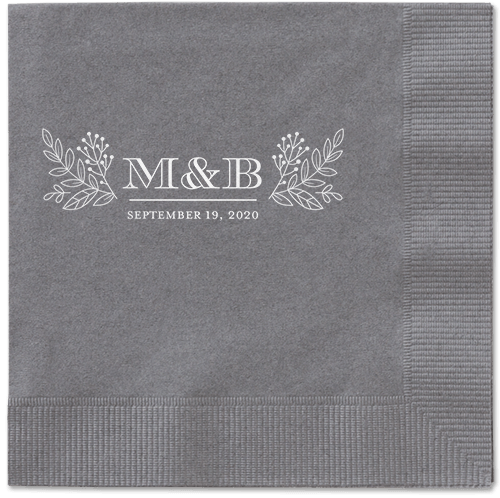 Captivated Chalk Napkins, White, Pewter