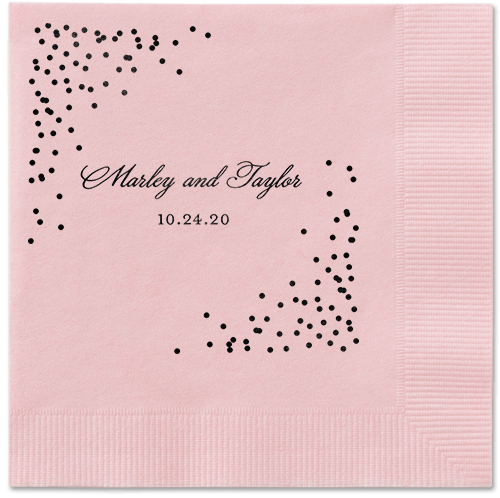 Confetti Greeting Napkins, Black, Blush