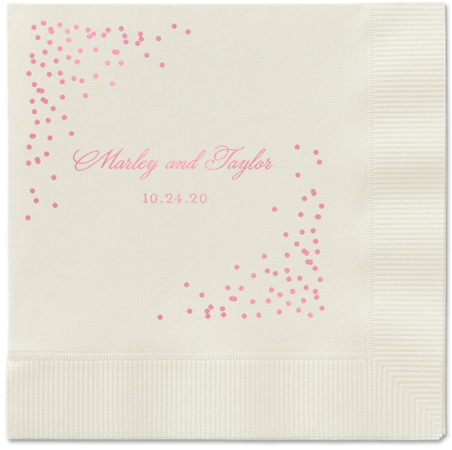 Confetti Greeting Napkins, Pink, Ecru, Blush