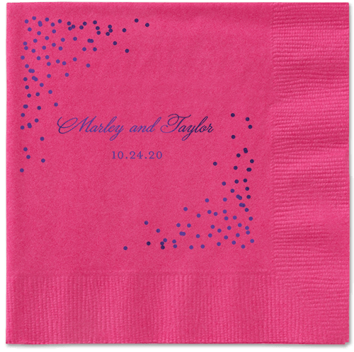 Confetti Greeting Napkins, Purple, Magenta