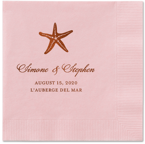 Stylish Starfish Napkins, Brown, Blush