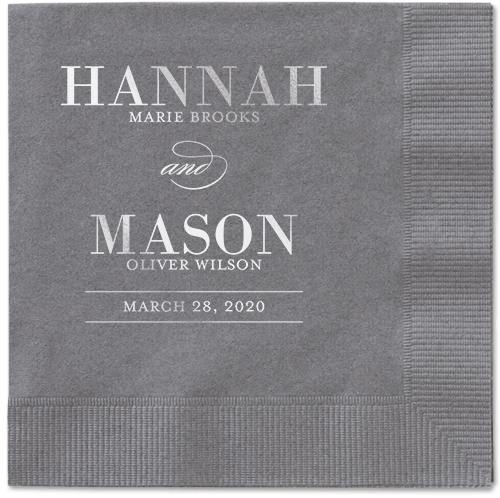 Divine Elegance Napkins, Grey, Pewter