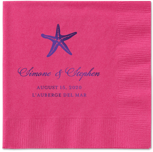 Stylish Starfish Napkins, Purple, Magenta