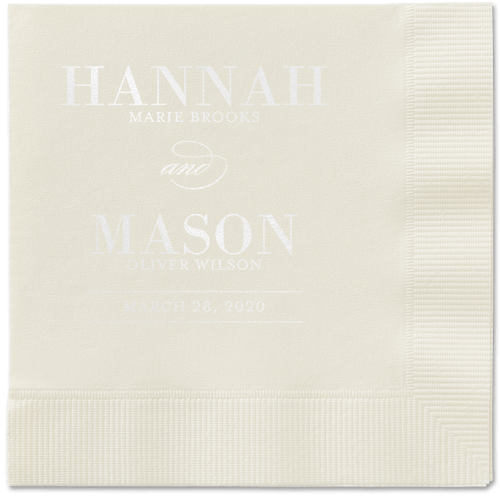 Divine Elegance Napkins, White, Ecru, White
