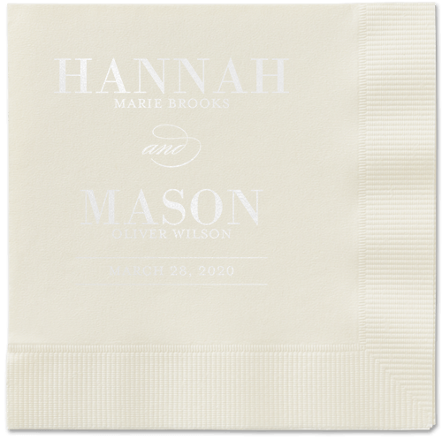 Divine Elegance Napkins, White, Ecru