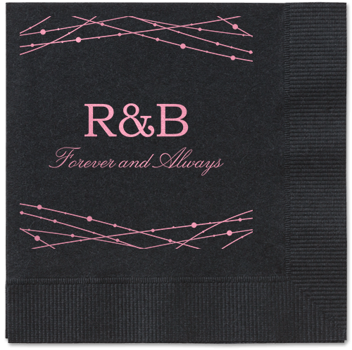 Glowing Bright Napkins, Pink, Black