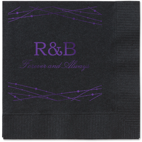 Glowing Bright Napkins, Purple, Black