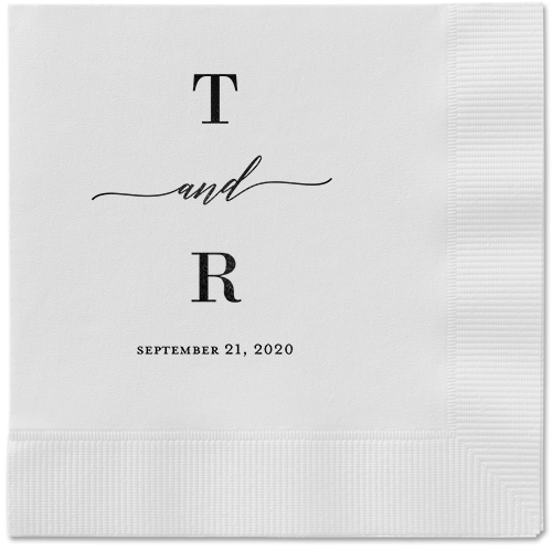 Diamond Blossoms Napkin, Black, White, Black