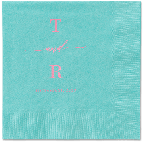 Diamond Blossoms Napkin, Pink, Aqua, Blush
