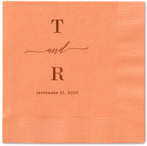 Diamond Blossoms Napkin, Brown, Coral, Mocha