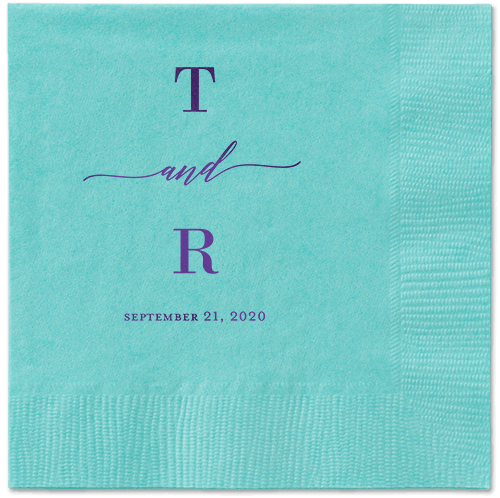 Diamond Blossoms Napkin, Purple, Aqua, Purple