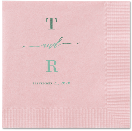 Diamond Blossoms Napkin, Green, Blush, Sage