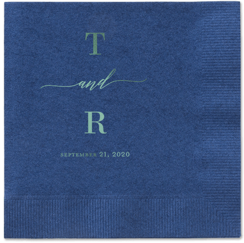 Diamond Blossoms Napkin, Green, Navy, Sage