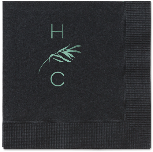 Tropical Herald Napkin, Green, Black, Sage