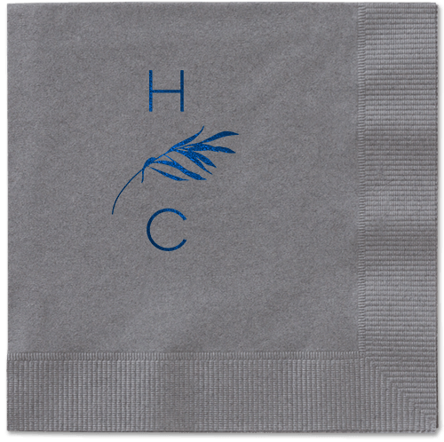 Tropical Herald Napkin, Blue, Pewter, Midnight