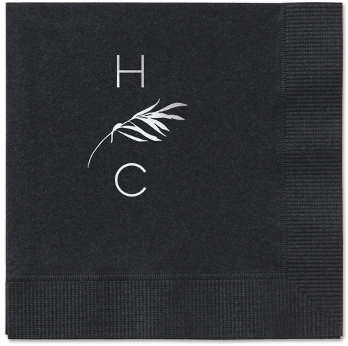 Tropical Herald Napkin, Grey, Black, Silver